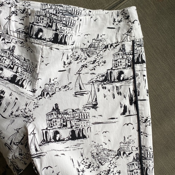 ELLIOTT LAUREN TOILE PRINT   PULL ON STRETCH ANKLE PANT size 8 - Picture 8 of 9